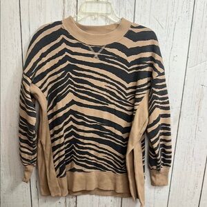 Aerie Zebra Print Sweater Oversized XS